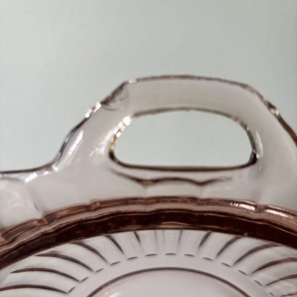Anchor Hocking MAYFAIR Open Rose Pink Depression Glass Bowl Cottage Granny 1930s